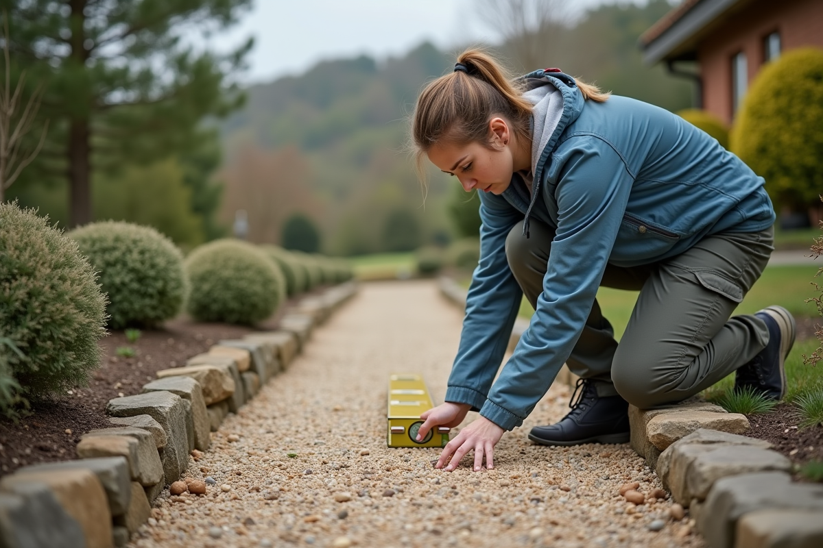 Femme vérifiant le niveau d