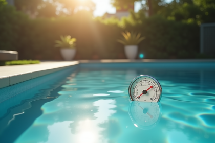 Piscine moderne en plein air avec eau claire et soleil