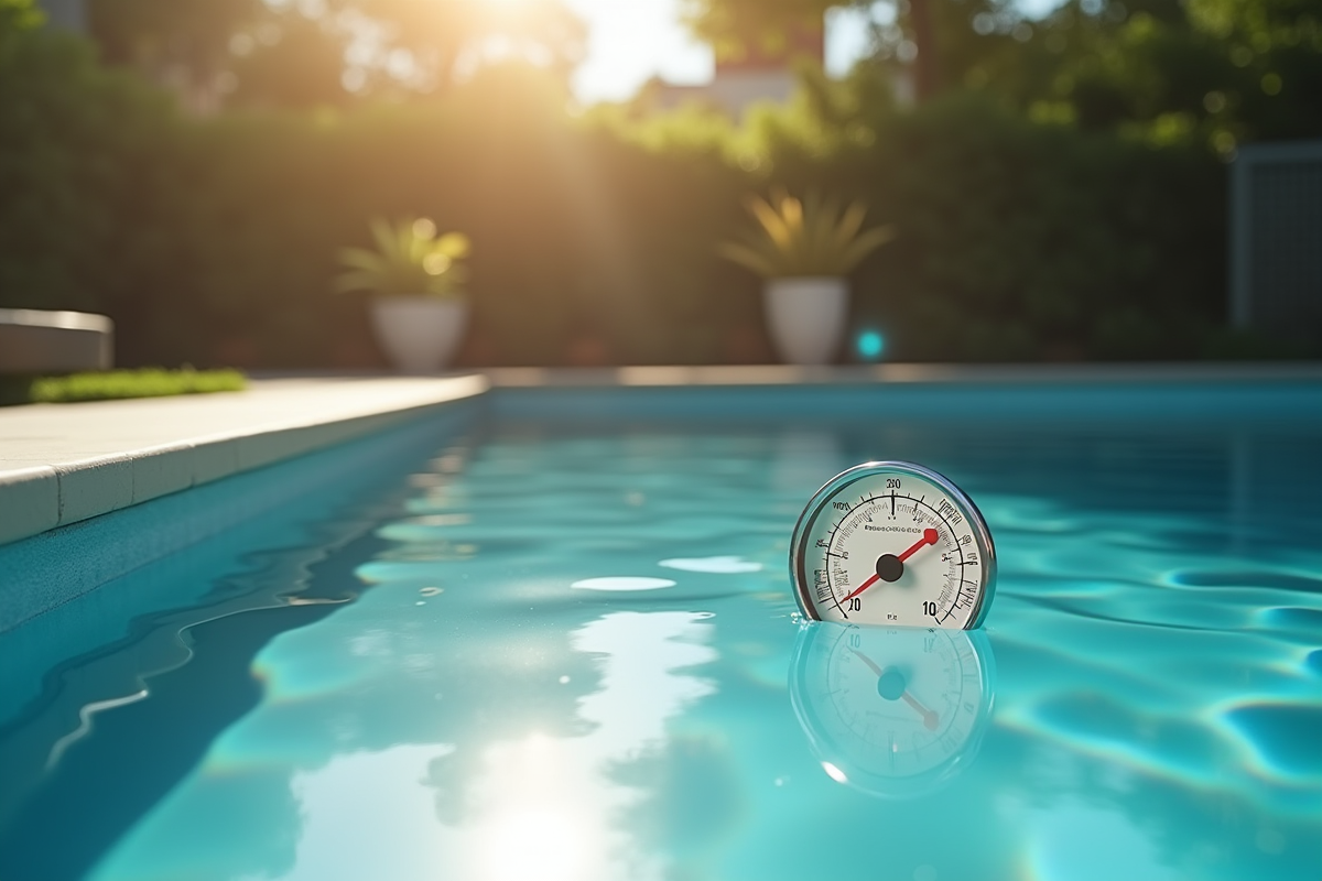 Piscine moderne en plein air avec eau claire et soleil