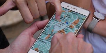 person touching smartphone